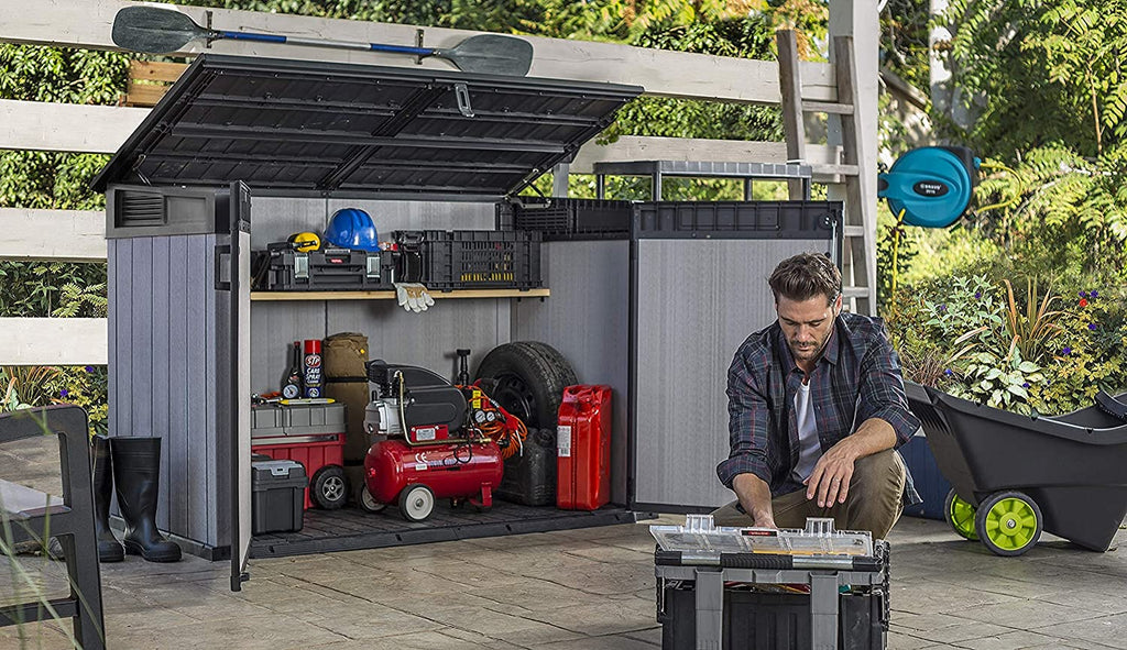 Keter Grande Store 2020L Outdoor Storage Shed – Grey, Heavy-Duty Duotech Design