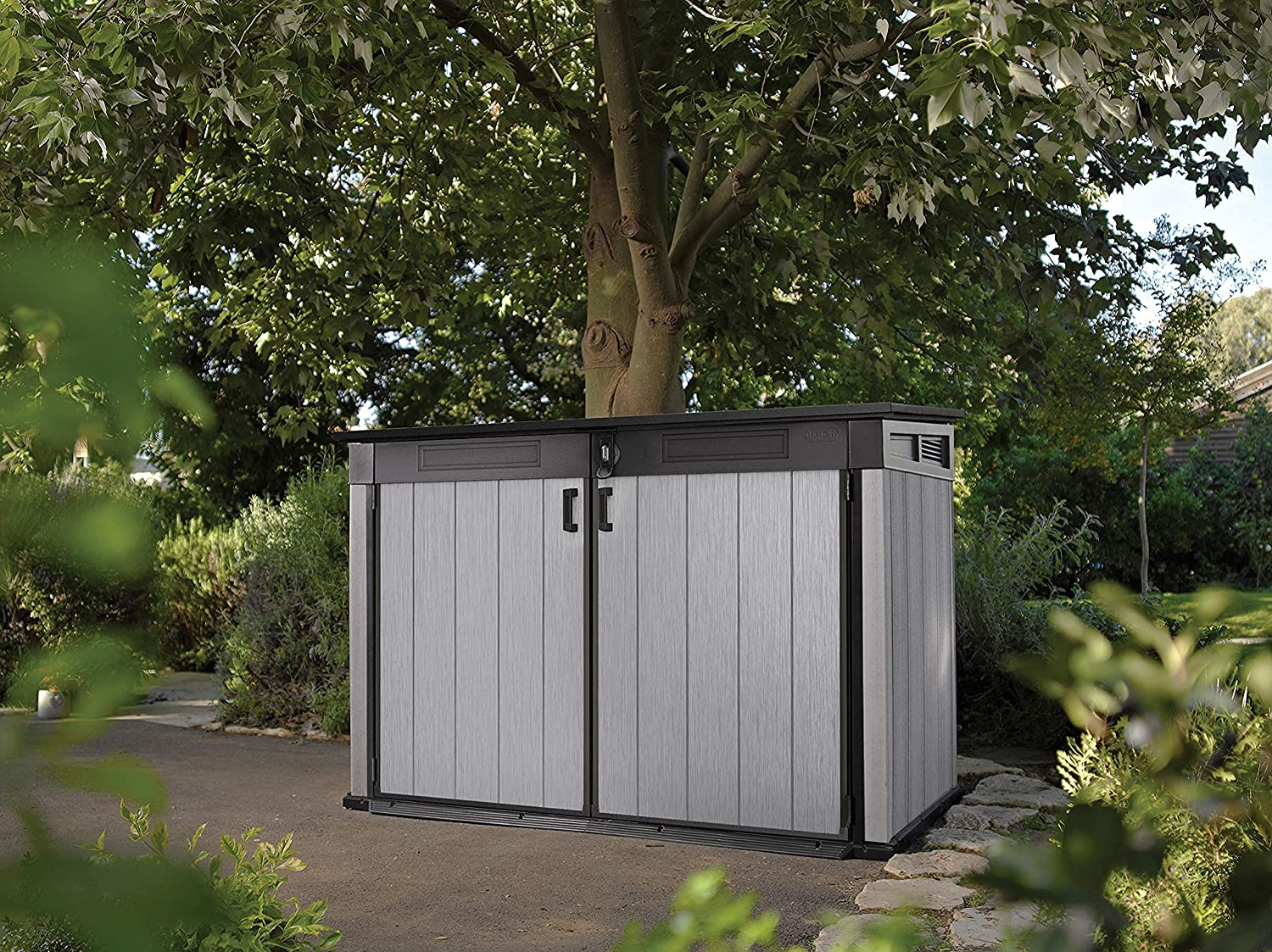 Keter Grande Store 2020L Outdoor Storage Shed – Grey, Heavy-Duty Duotech Design