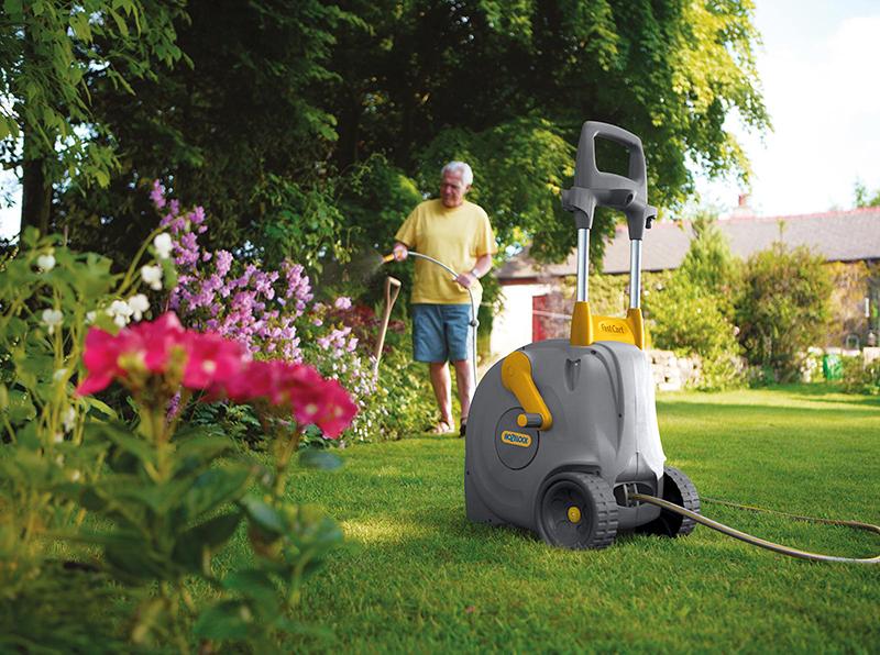 Hozelock Fast Cart 40m Hose Reel on Wheels – Fully Enclosed with Automatic Rewind & Premium Hose